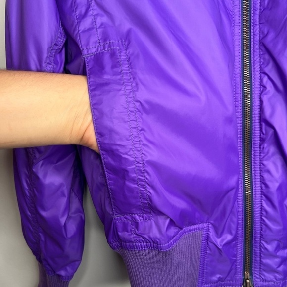 FACONNABLE Women's Size Medium Purple Jacket Lined Pattern Zip Up Button - Picture 9 of 14